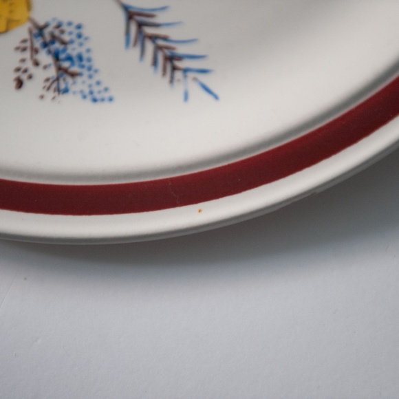 Set of 2 Vintage Lunastone Forest Flower Floral Stoneware 10 5/8" Dinner Plates - Picture 8 of 12